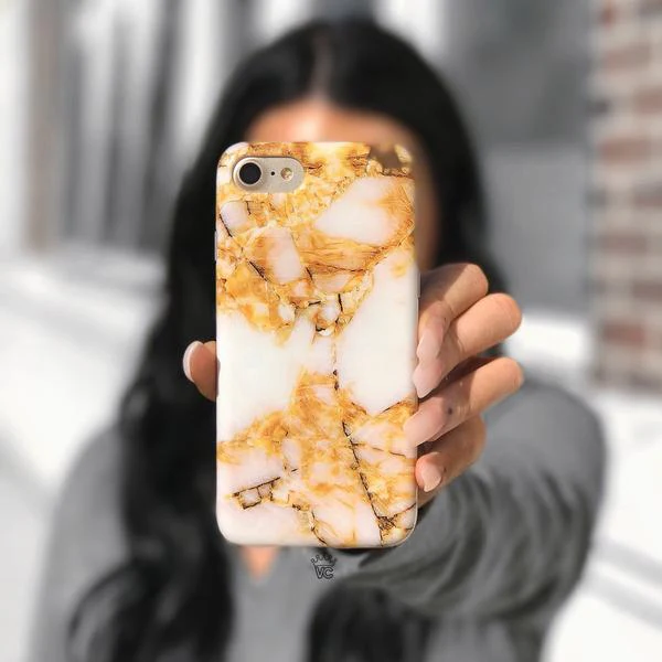 Amber Gold Marble iPhone Case - Image 3