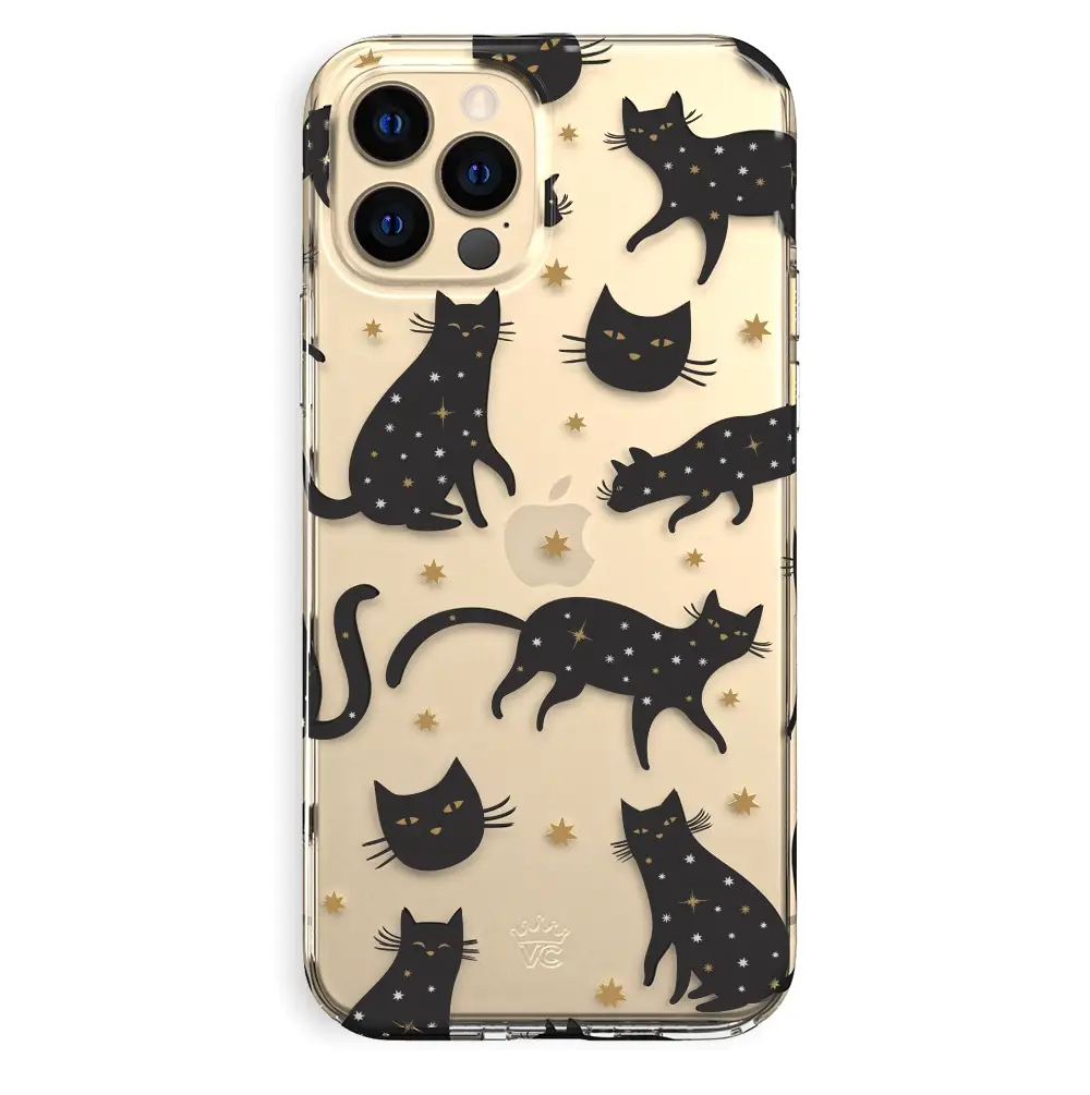 Black Cat Clear iPhone Case - Image 41