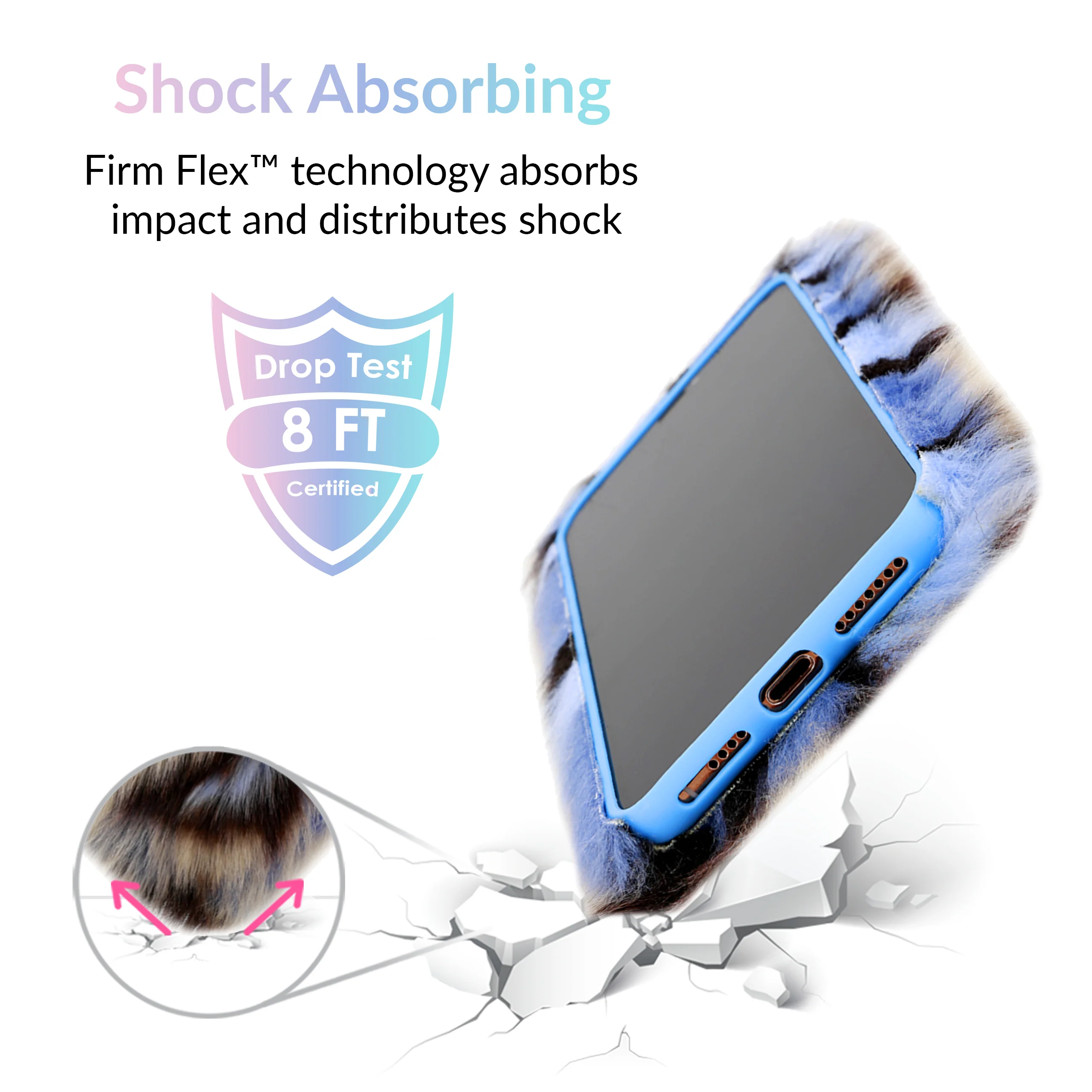 Blue Leopard Faux Fur iPhone Case - Image 38