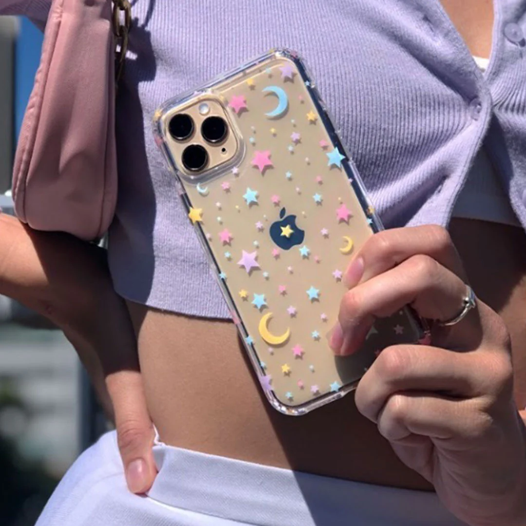 Pastel Starry Night Clear iPhone Case - Image 56