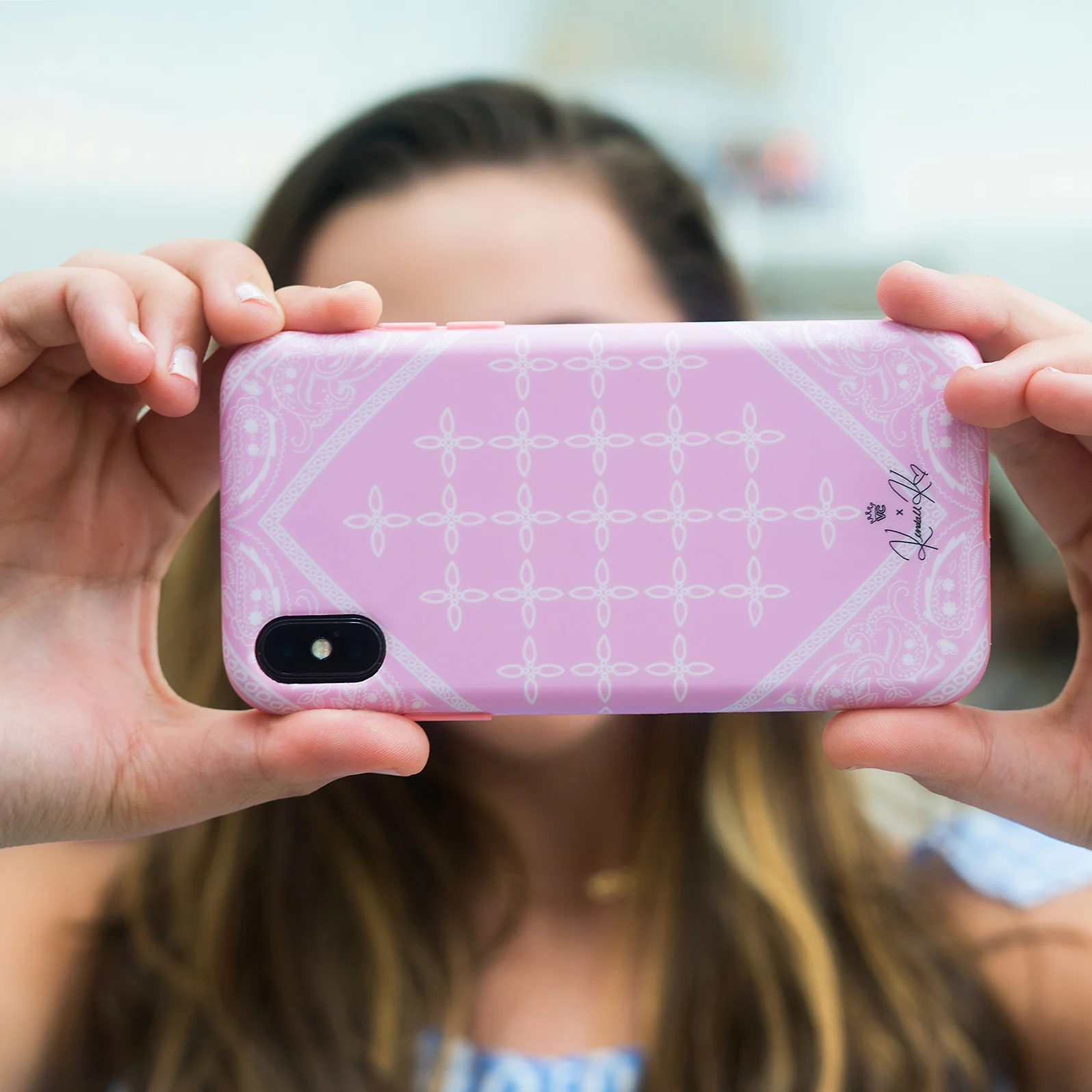Pink Bandana iPhone Case by Kendall Vertes - Image 49