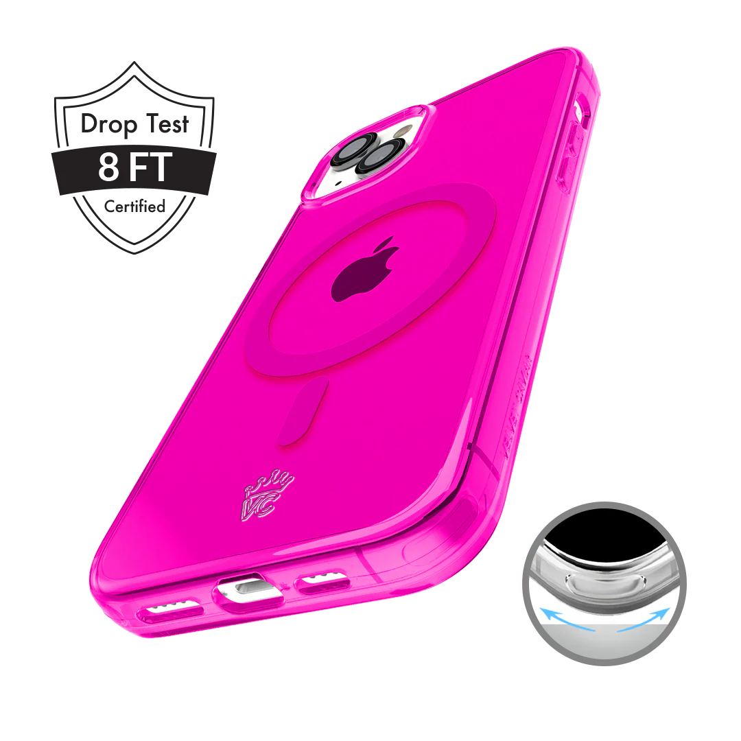 Neon Pink Clear iPhone Case - Image 102