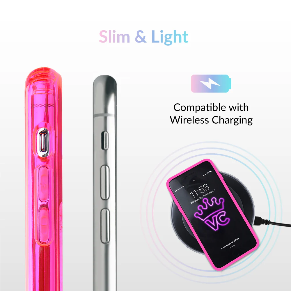 Neon Pink Clear iPhone Case - Image 14