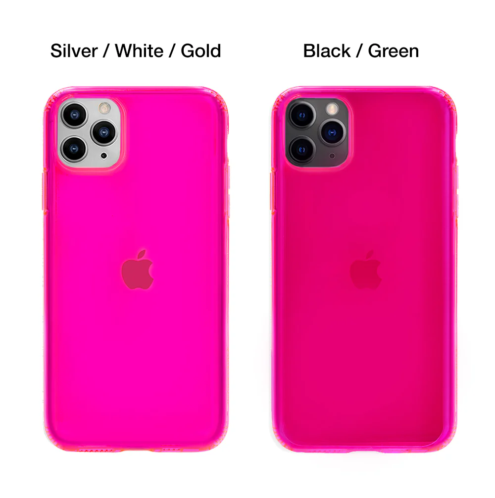 Neon Pink Clear iPhone Case - Image 36