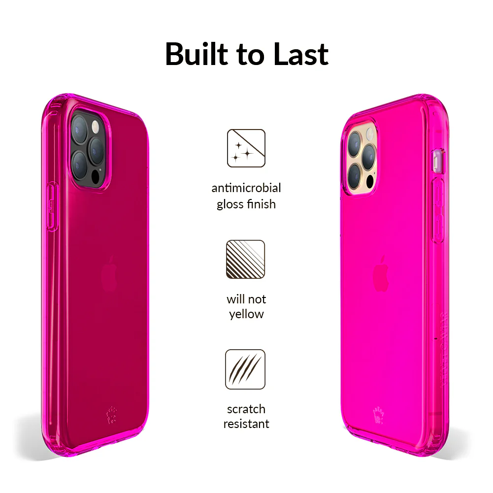 Neon Pink Clear iPhone Case - Image 45