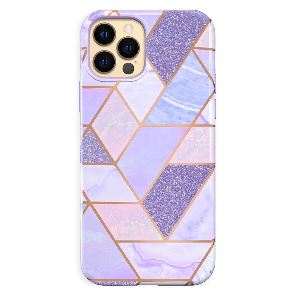 Purple Geometric Marble iPhone Case - Image 55