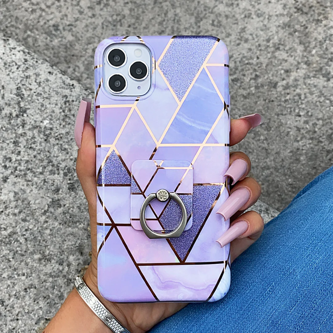 Purple Geometric Marble iPhone Case - Image 8