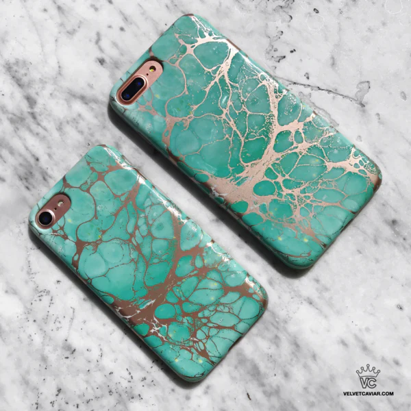 Turquoise Rose Gold Chrome iPhone Case - Image 14