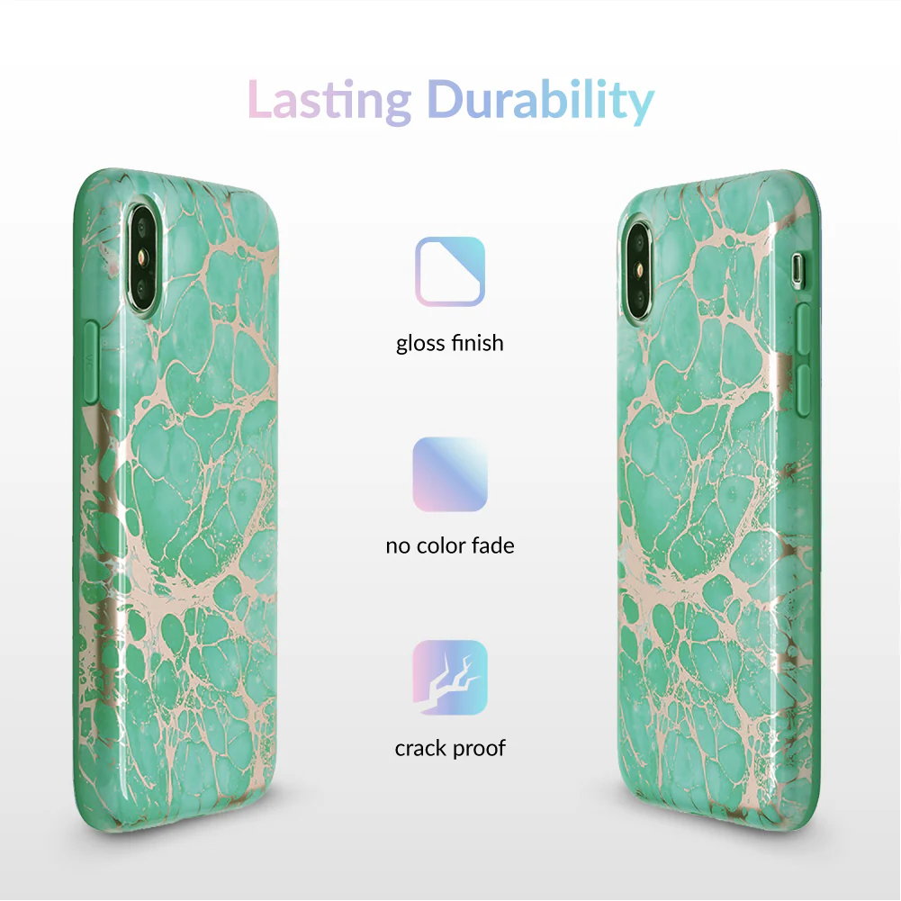Turquoise Rose Gold Chrome iPhone Case - Image 41